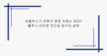 넷플릭스가 유튜브 화면 녹화는 금지? 훌루나 아마존 프라임 방식도 설명